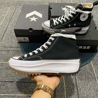 Giày sneaker Converse Run Star Hike Hi Black/ White (cv cổ cao đen...