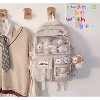 Balo Ulzzang Hàn Quốc Thời Trang Đi Học Đi Chơi Phối Lưới Chống Th...