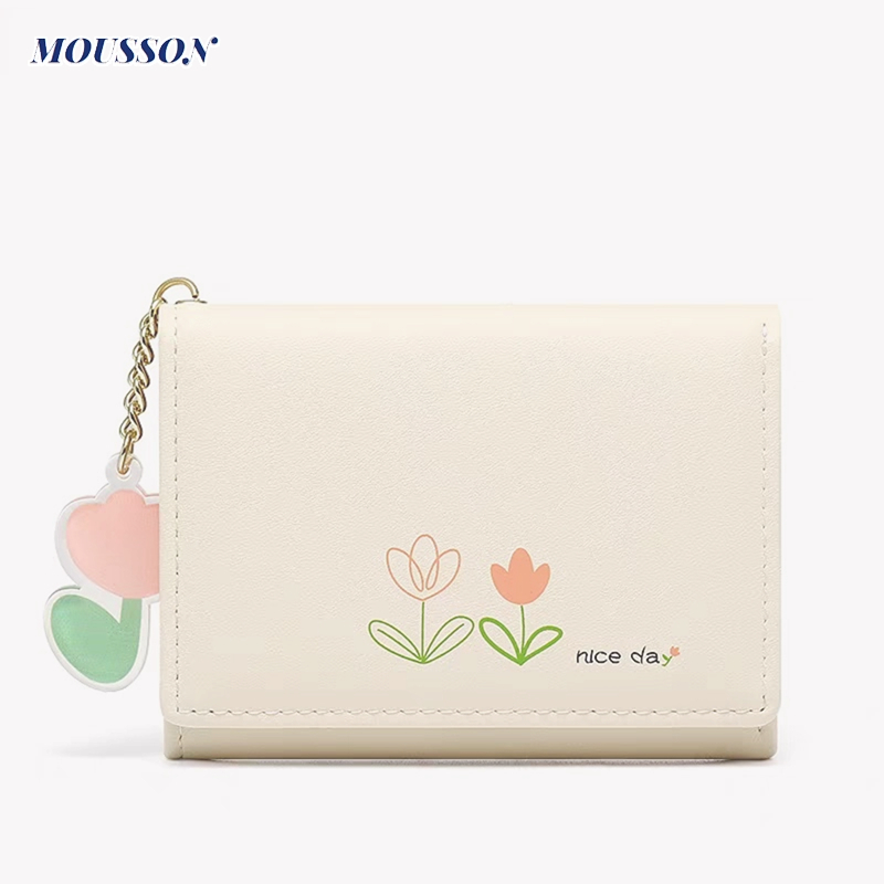 MOUSSON [Mã giảm giá NOWAMOUSS] [túi mini đựng tiền] Ví nữ Họa tiế...