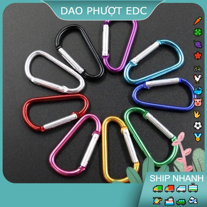Móc Khóa Treo Nhôm Chữ D Carabiner Siêu Cứng 4.5cm - Giá 1000đ - H...