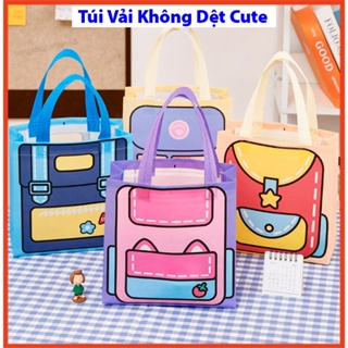 Túi vải không dệt cute đa năng chống thấm nước thiết kế kèm quai đ...