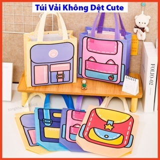 Túi vải không dệt cute đa năng chống thấm nước thiết kế kèm quai đ...