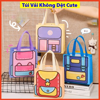 Túi vải không dệt cute đa năng chống thấm nước thiết kế kèm quai đ...