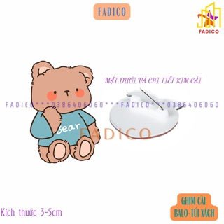 Ghim cài Balo túi ví,Trâm cài balo HOẠT HÌNH GẤU dễ thương,kích th...