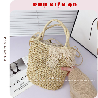 Túi cói móc phong cách Pháp cổ điển hàng loại 1 có lớp lót TC99...