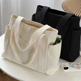 Túi tote túi vải canvas có ngăn phụ túi đeo vai đi học đi chơi thờ...