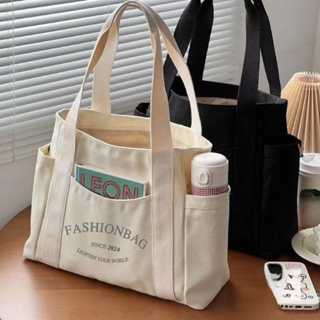 Túi tote túi vải canvas có ngăn phụ túi đeo vai đi học đi chơi thờ...