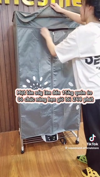 Tủ sấy quần áo Nineshield KB-009 cỡ lớn làm khô nhanh, Tủ sấy quần...