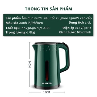 Ấm Siêu Tốc, Ấm Đun Nước Guckoo Công Suất 1500W Dung Tích 2.5L Tự ...