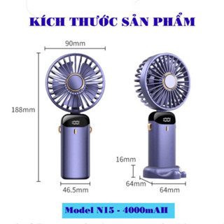 Quạt Cầm Tay Mini Tích Điện , Quạt Mini Thông Minh Cao Cấp...