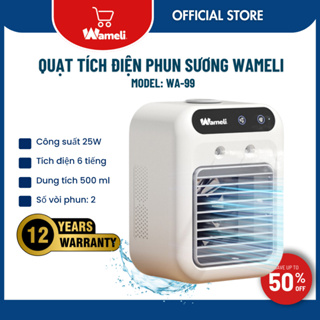 Quạt điều hòa phun sương mini wameli, quạt tích điện, quạt để bàn,...