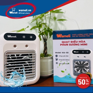 Quạt điều hòa phun sương mini wameli, quạt tích điện, quạt để bàn,...