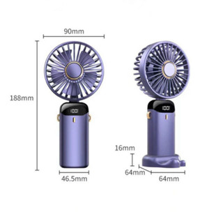 Quạt Cầm Tay Tích Điện Du Lịch Pin 10000mah, Quạt Mini Đeo Cổ 5 Tố...