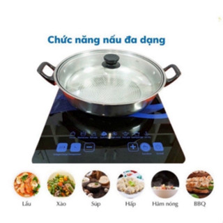 Bếp Từ Đơn Cảm Ứng Mặt Kính Cường Lực TẶNG KÈM NỒI, Công Suất 2200...