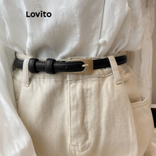 Thắt lưng Lovito mặt kim loại phong cách thường ngày cơ bản cho nữ...