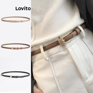 Thắt lưng Lovito mặt kim loại phong cách thường ngày cơ bản cho nữ...