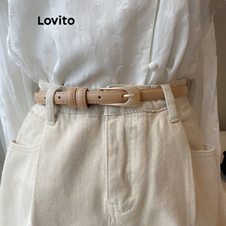 Thắt lưng Lovito mặt kim loại phong cách thường ngày cơ bản cho nữ...