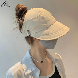 Mũ chống nắng nửa đầu Hàn Quốc, nón vành rộng có móc đeo khẩu tran...