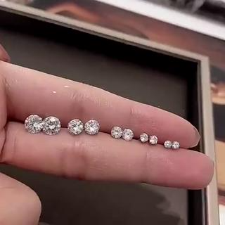 Khuyên tai đính đá nam nữ chuôi bạc 925 phụ kiện trang sức bông ta...