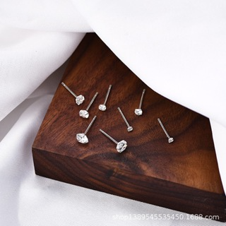 Khuyên tai đính đá nam nữ chuôi bạc 925 phụ kiện trang sức bông ta...