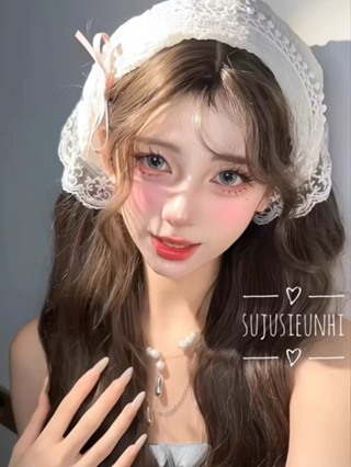 (10 màu) khăn tam giác buộc đầu thôn nữ đồng quê kiểu Pháp mẫu trắ...