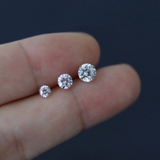 Khuyên tai bạc nữ nụ đá tròn Bông tai bạc 925 nam nhiều size...