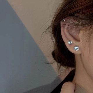 Khuyên tai bạc nữ nụ đá tròn Bông tai bạc 925 nam nhiều size...