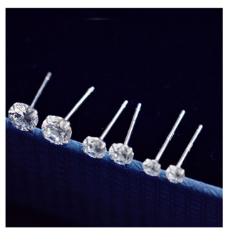 Khuyên tai bạc nữ nụ đá tròn Bông tai bạc 925 nam nhiều size...