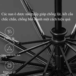 Ô dù che mưa đi nắng 24 nan mở tự động cầm tay 2 lớp phủ cho xe hơ...