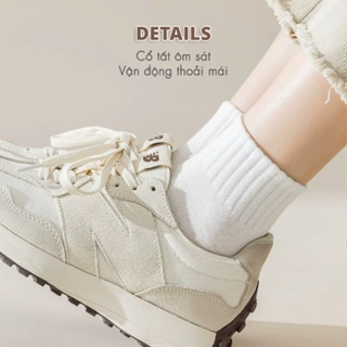 Tất cổ ngắn nữ nam chất vải cotton mềm mịn, vớ nữ basic unisex - C...