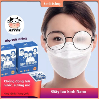 Set 100 Khăn lau kính Nano, khăn giấy chống bám hơi nước, giấy lau...