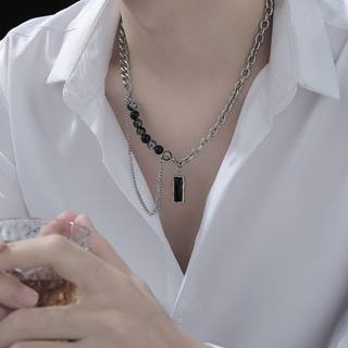 Vòng cổ MAYEBE LAVEND Mạ Bạc Nhiều Lớp unisex y2k Phong Cách hip h...