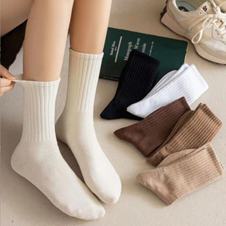 Tất nam nữ cổ cao họa tiết basic vớ nữ cổ cao nhiều màu đơn giản...