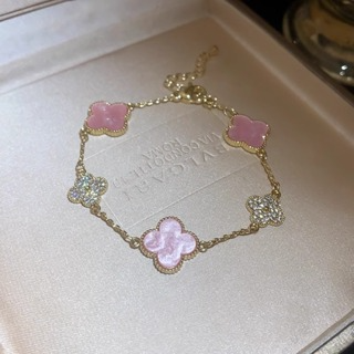 Vòng tay cỏ ba lá thời trang Hàn Quốc cho vòng tay nữ Zircon làm q...