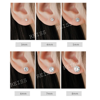 Khuyên tai thép titan màu bạc khảm đá thời trang sang trọng cho nữ...