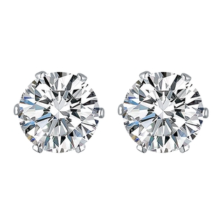 Khuyên tai thép titan màu bạc khảm đá thời trang sang trọng cho nữ...