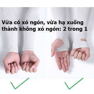 Găng Tay Chống Nắng xỏ ngón Aqua-X Hàn Quốc Chống Tia UV Lets slim...