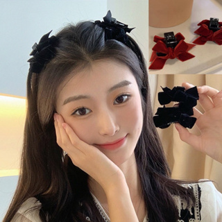 Kẹp tóc càng cua đính nơ nhung dễ thương Loli...