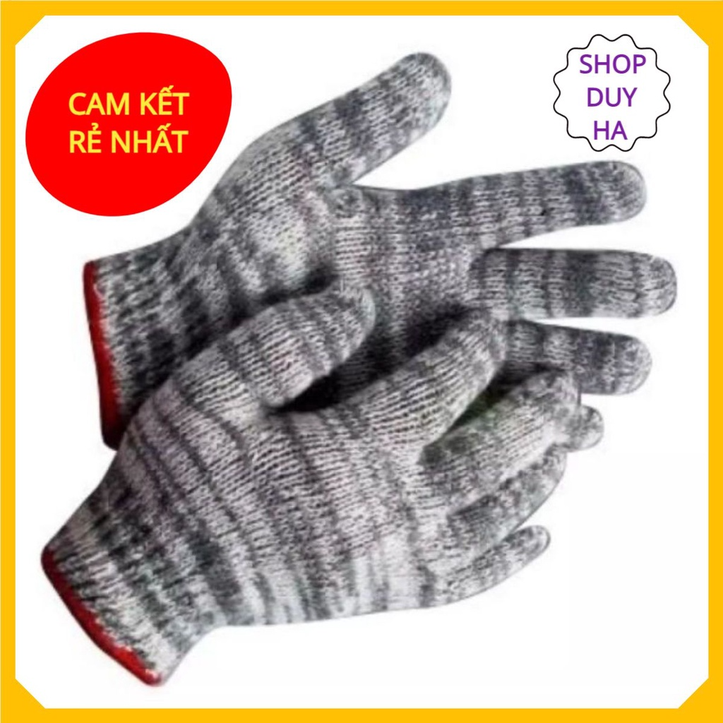 [CHUYÊN SỈ] Găng tay len sợi bảo hộ lao động màu muối tiêu loại 1...