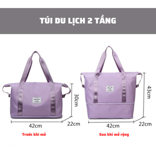 Túi xách du lịch cỡ lớn 2 tầng đa năng nam nữ đựng quần áo mỹ phẩm...
