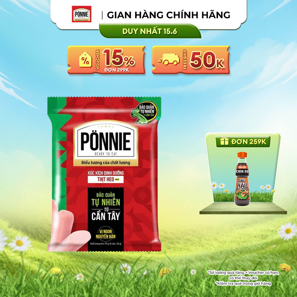 Xúc Xích Tiệt Trùng Ponnie Vị Heo Gói 35g...