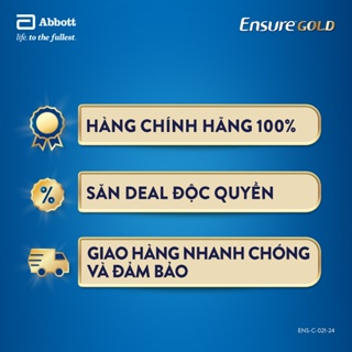 Sữa bột Ensure Gold Abbott hương lúa mạch 800g/ 850g...