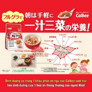 Ngũ cốc Calbee đỏ Nhật Bản, hoa quả  hạt sấy khô ăn sáng đầy đủ di...