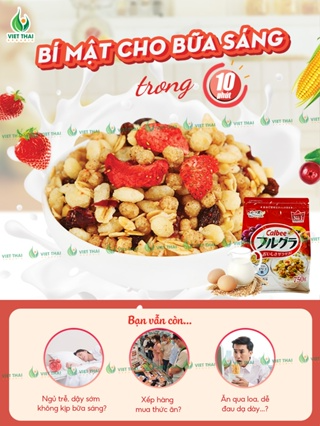 MỚI  TẶNG 50GNgũ cốc Calbee Nhật Ăn Kiêng Giảm Cân Mix Sữa Chua Tr...