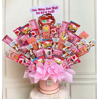 Bánh Kẹo Màu Hồng / Thế Giới Đồ Ăn Vặt Màu Hồng, Kẹo Gấu Dâu Losto...