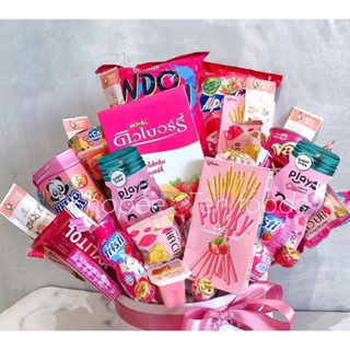Bánh Kẹo Màu Hồng / Thế Giới Đồ Ăn Vặt Màu Hồng, Kẹo Gấu Dâu Losto...