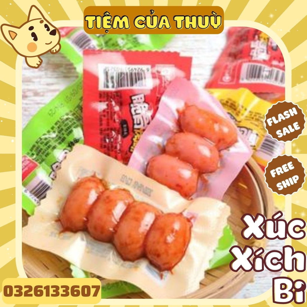 Xúc Xích Sụn Gà Gói 4 Viên Bi Mini 4 Vị Tự Chọn, Đồ Ăn Vặt Nội Địa...