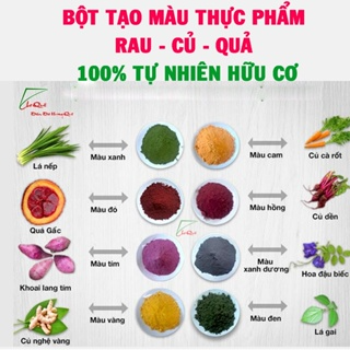 Bột tạo màu thực phẩm hữu cơ rau củ quả gói 10gr lá nếp/lá dứa/gấc...
