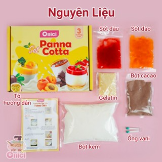 Bánh Panna Cotta vị dâu, đào, socola Bếp Của Mẹ ONICI set nguyên l...