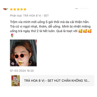 TRÀ HOA 8 VỊ - SET HÚT CHÂN KHÔNG 10 GÓI - Hàng loại 1...